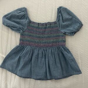 Gap kids chambray smocked top